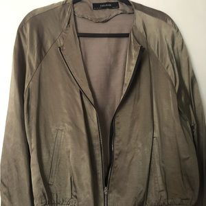 Metal Gray Zara Windbreaker Jacket in size L